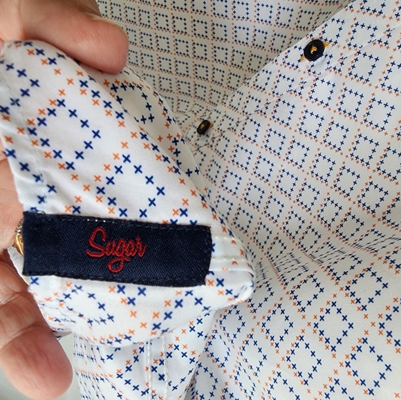 Sugar That Shirt Is Sweet Short Sleeve Button Down Sz Medium - Picture 4 of 7